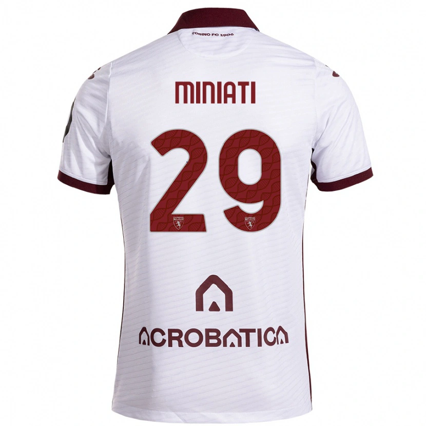 Danxen Mujer Camiseta Elisa Miniati #29 Blanco Granate 2ª Equipación 2024/25 La Camisa