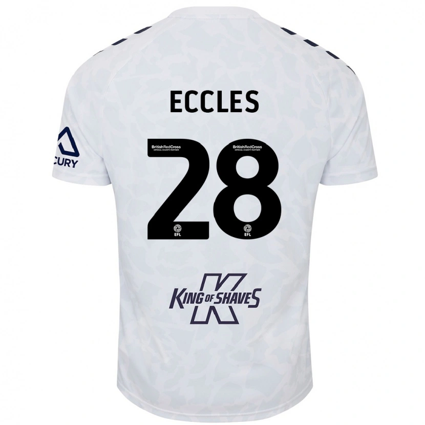 Danxen Mujer Camiseta Josh Eccles #28 Blanco 2ª Equipación 2024/25 La Camisa