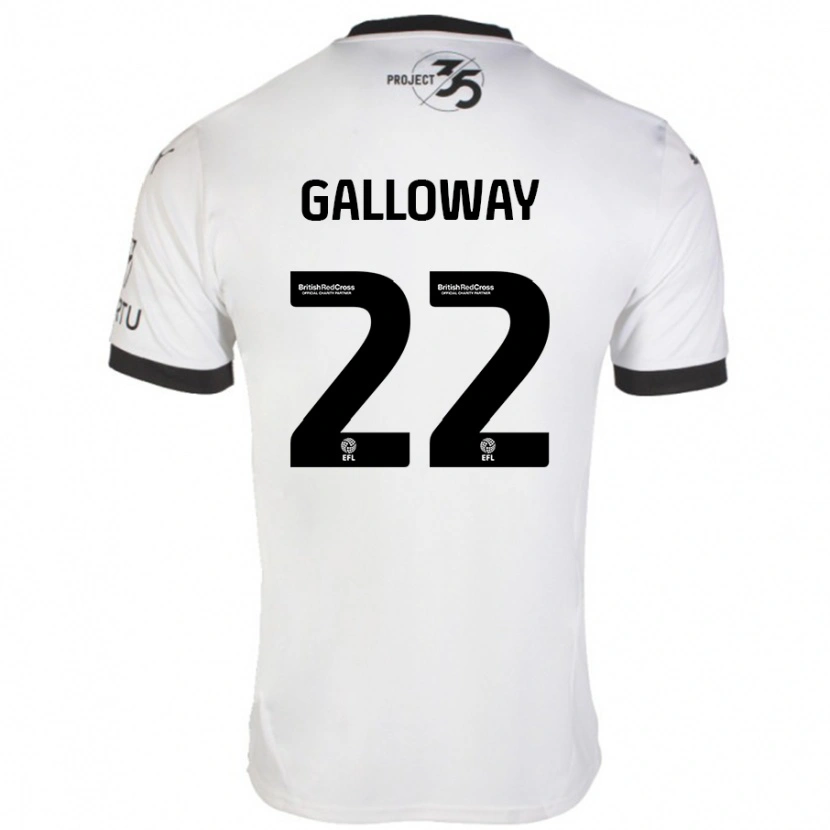 Danxen Mujer Camiseta Brendan Galloway #22 Blanco Negro 2ª Equipación 2024/25 La Camisa