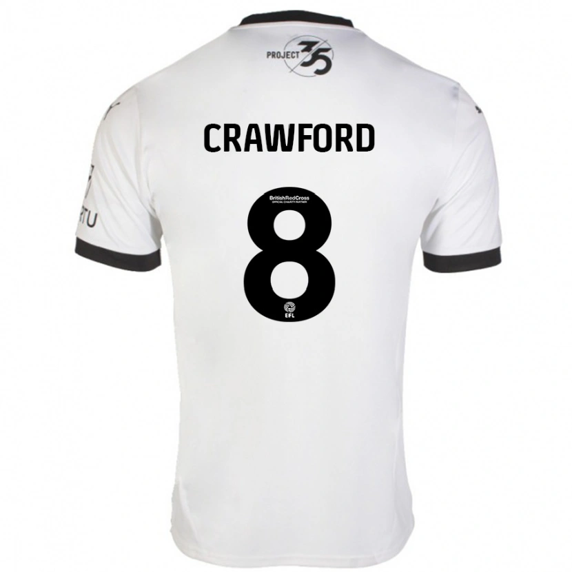 Danxen Mujer Camiseta Imy Crawford #8 Blanco Negro 2ª Equipación 2024/25 La Camisa