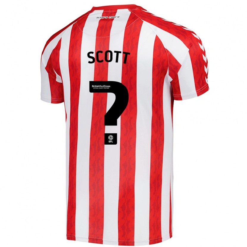 Danxen Niño Camiseta Felix Scott #0 Rojo Blanco 1ª Equipación 2024/25 La Camisa