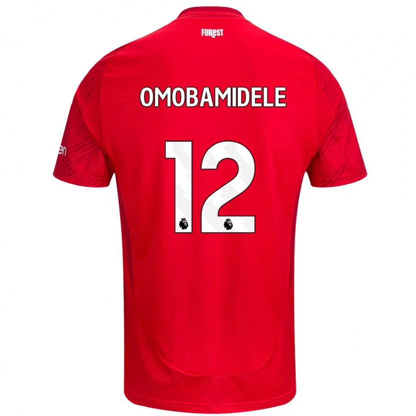 Danxen Niño Camiseta Andrew Omobamidele #12 Rojo Blanco 1ª Equipación 2024/25 La Camisa