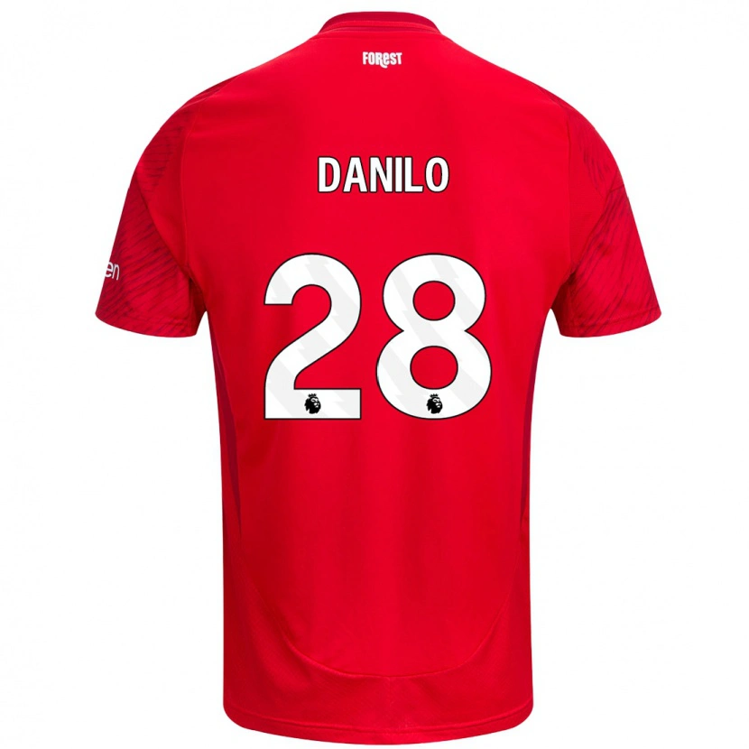 Danxen Niño Camiseta Danilo #28 Rojo Blanco 1ª Equipación 2024/25 La Camisa