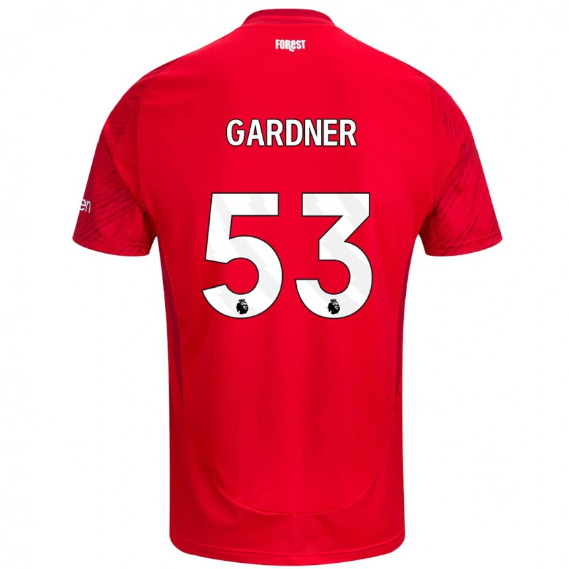 Danxen Niño Camiseta Joe Gardner #53 Rojo Blanco 1ª Equipación 2024/25 La Camisa