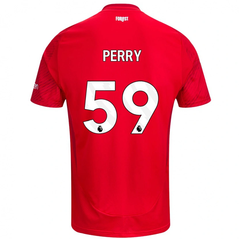 Danxen Niño Camiseta Ben Perry #59 Rojo Blanco 1ª Equipación 2024/25 La Camisa
