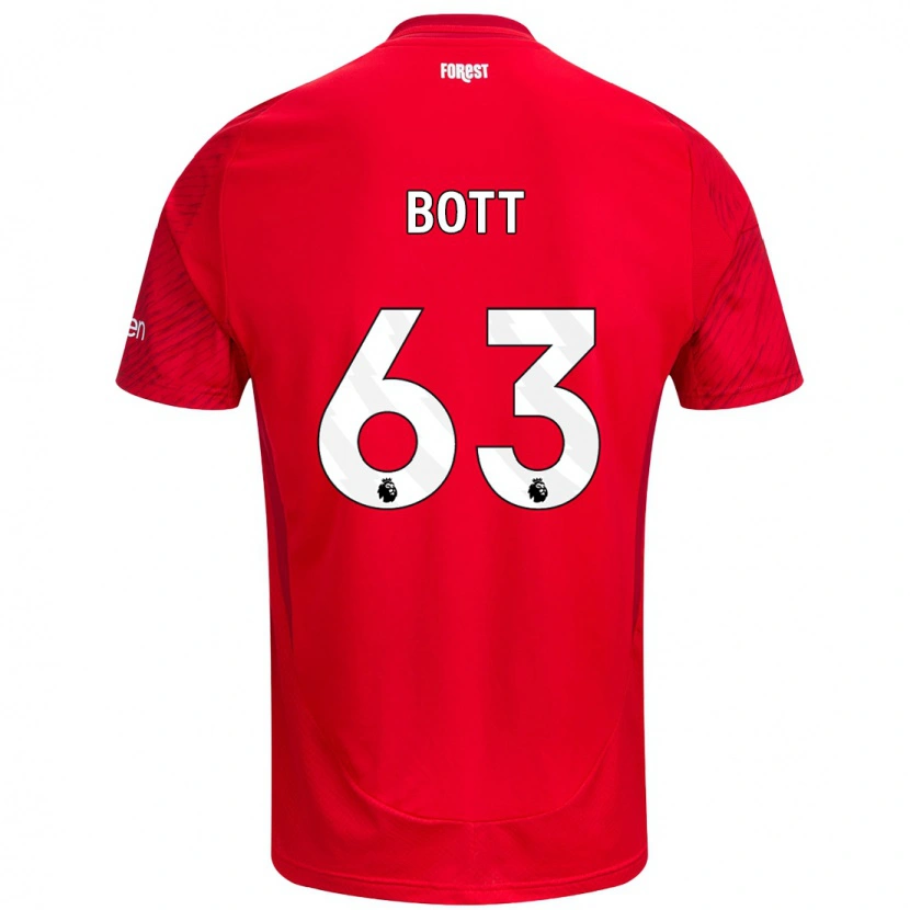 Danxen Niño Camiseta Aaron Bott #63 Rojo Blanco 1ª Equipación 2024/25 La Camisa