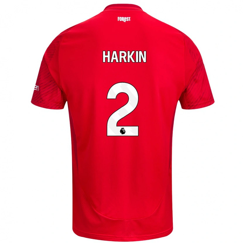 Danxen Niño Camiseta Lyndsey Harkin #2 Rojo Blanco 1ª Equipación 2024/25 La Camisa