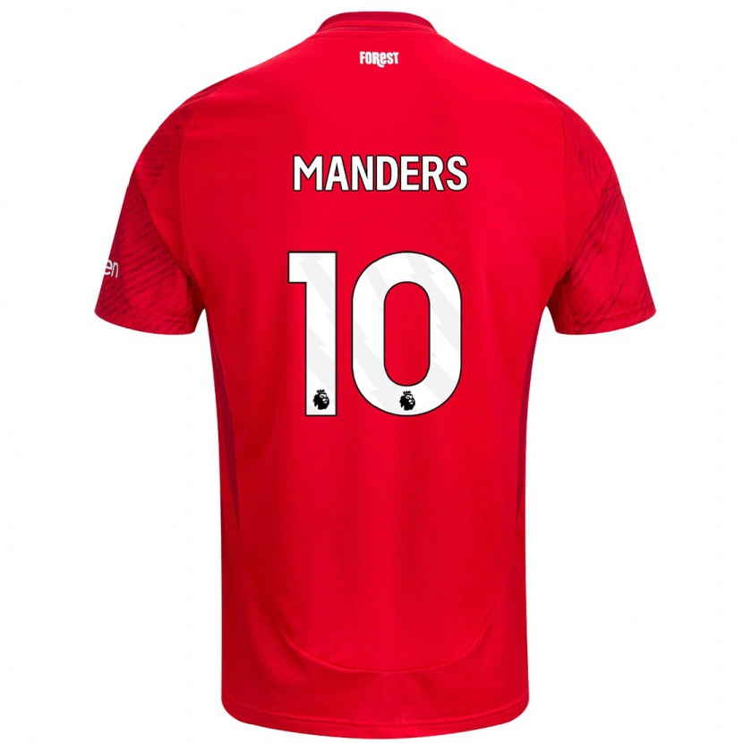 Danxen Niño Camiseta Holly Manders #10 Rojo Blanco 1ª Equipación 2024/25 La Camisa