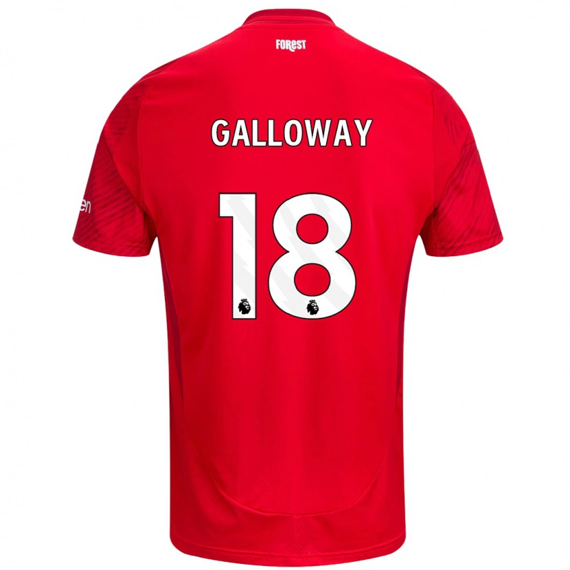 Danxen Niño Camiseta Bridget Galloway #18 Rojo Blanco 1ª Equipación 2024/25 La Camisa