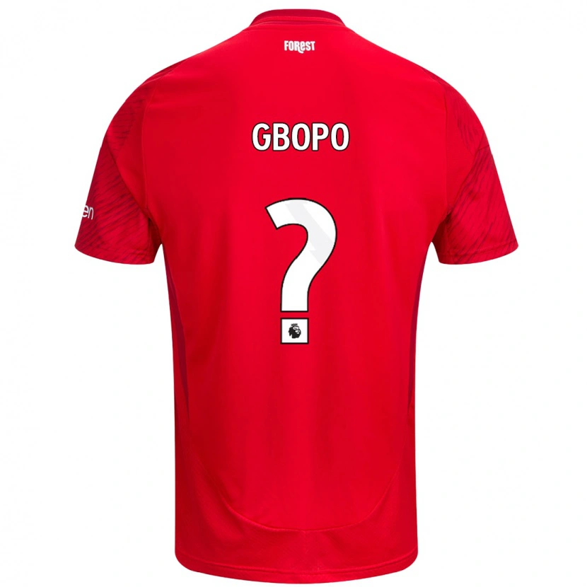 Danxen Niño Camiseta Tony Gbopo #0 Rojo Blanco 1ª Equipación 2024/25 La Camisa