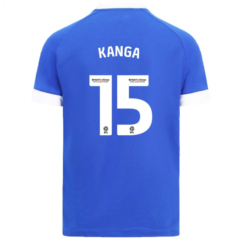 Danxen Niño Camiseta Wilfried Kanga #15 Azul Cielo 1ª Equipación 2024/25 La Camisa