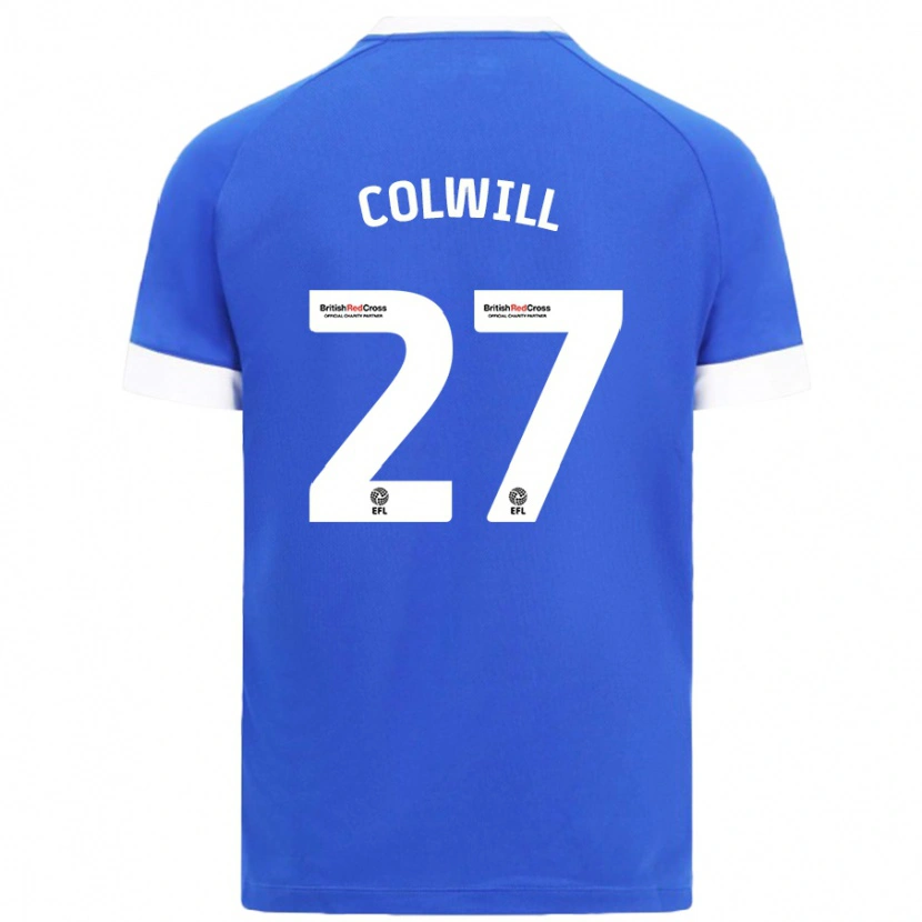 Danxen Niño Camiseta Rubin Colwill #27 Azul Cielo 1ª Equipación 2024/25 La Camisa