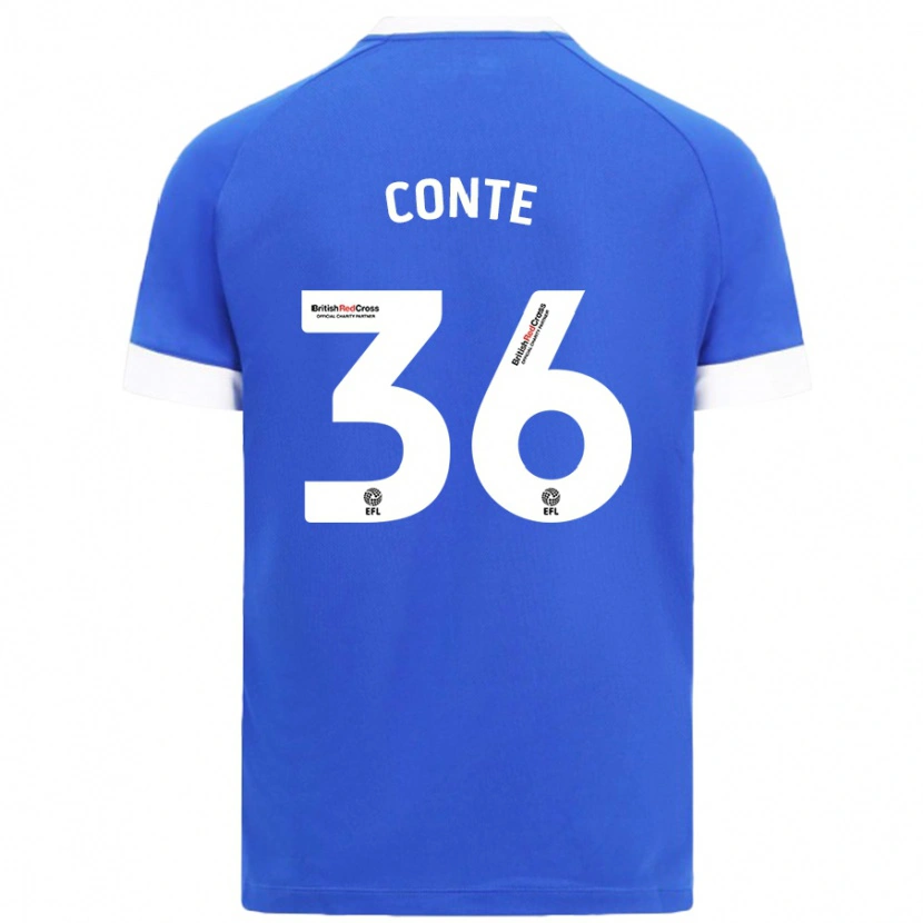 Danxen Niño Camiseta Raheem Conte #36 Azul Cielo 1ª Equipación 2024/25 La Camisa