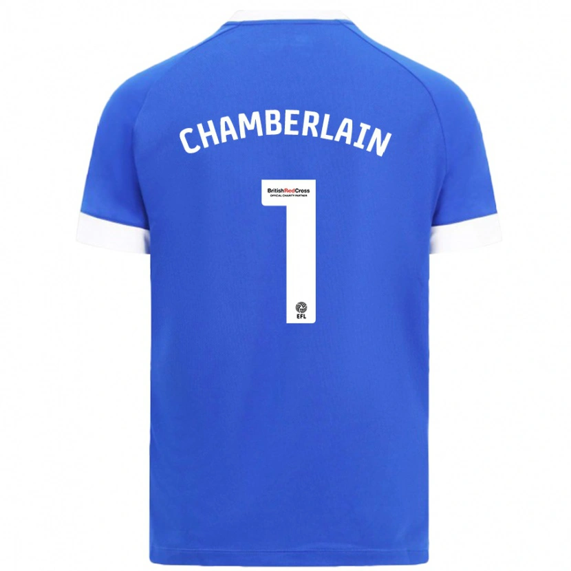 Danxen Niño Camiseta Ceryn Chamberlain #1 Azul Cielo 1ª Equipación 2024/25 La Camisa