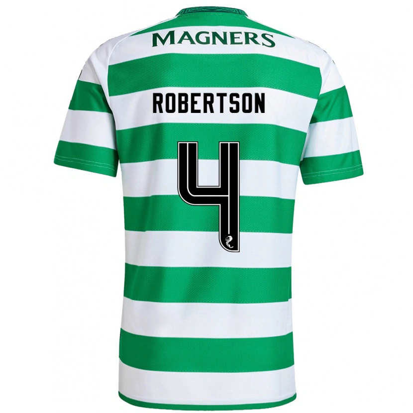 Danxen Niño Camiseta Lisa Robertson #4 Verde Blanco 1ª Equipación 2024/25 La Camisa