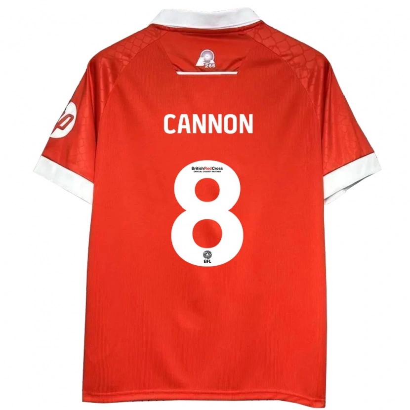 Danxen Niño Camiseta Andy Cannon #8 Rojo Blanco 1ª Equipación 2024/25 La Camisa