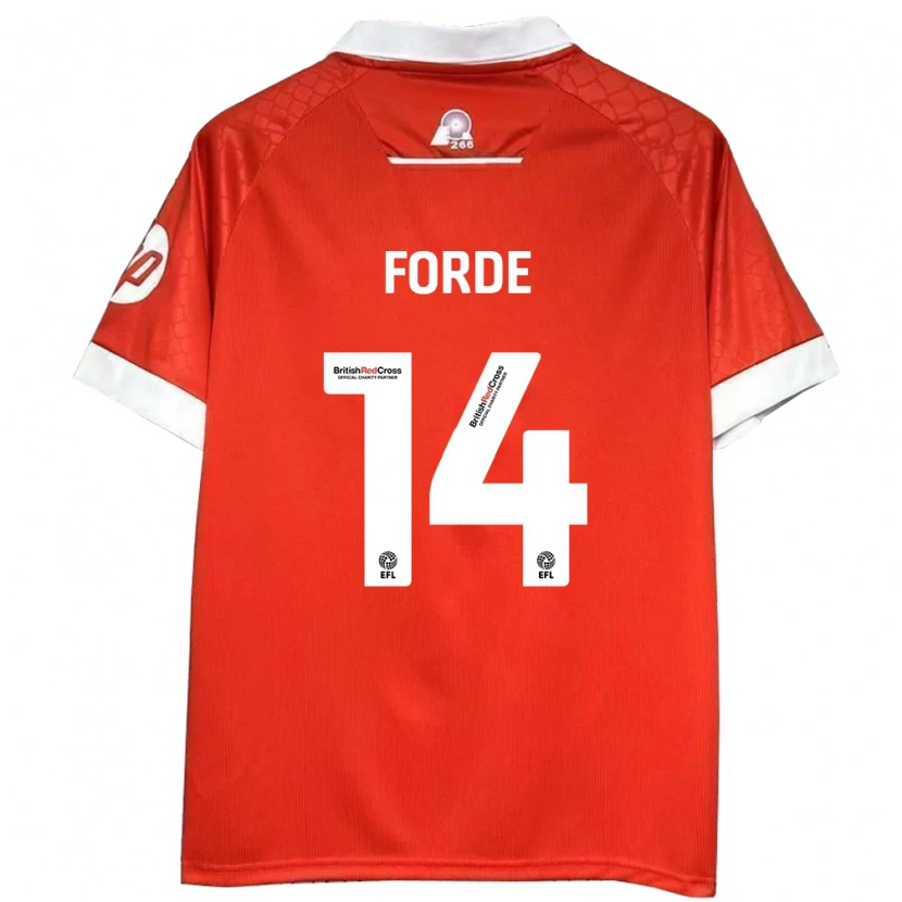 Danxen Niño Camiseta Anthony Forde #14 Rojo Blanco 1ª Equipación 2024/25 La Camisa