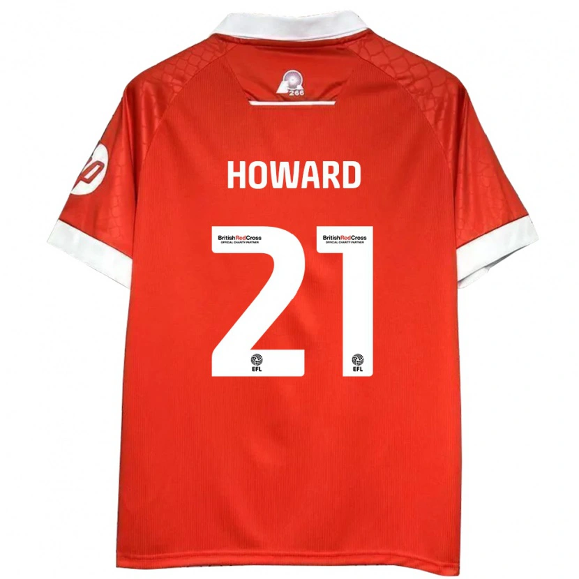 Danxen Niño Camiseta Mark Howard #21 Rojo Blanco 1ª Equipación 2024/25 La Camisa