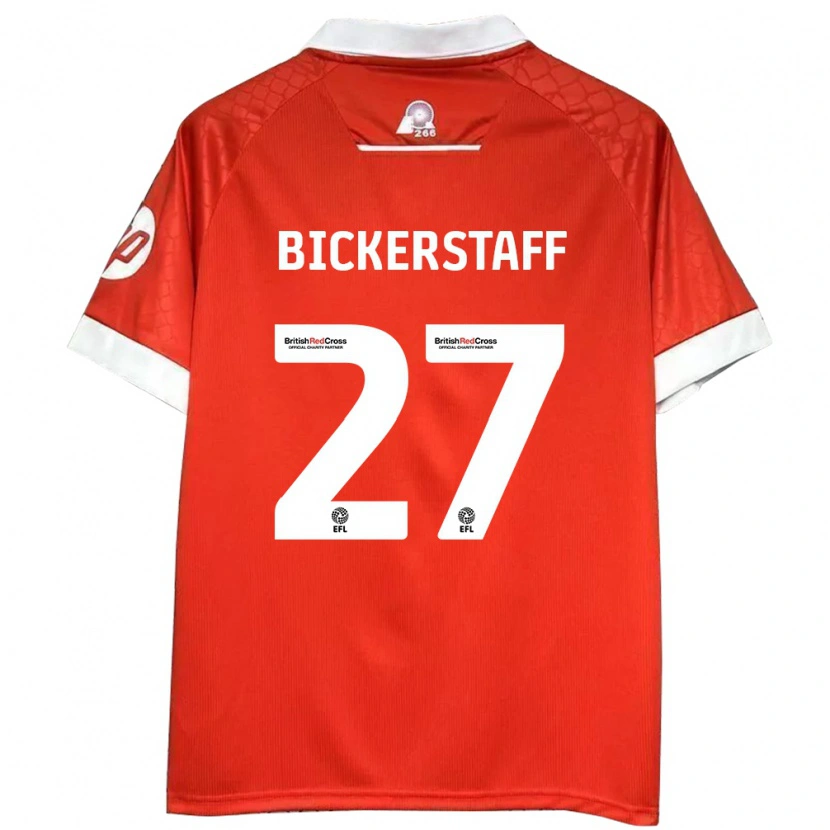 Danxen Niño Camiseta Jake Bickerstaff #27 Rojo Blanco 1ª Equipación 2024/25 La Camisa