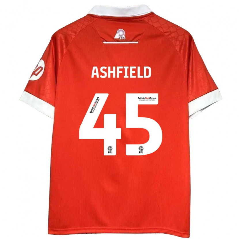 Danxen Niño Camiseta Harry Ashfield #45 Rojo Blanco 1ª Equipación 2024/25 La Camisa