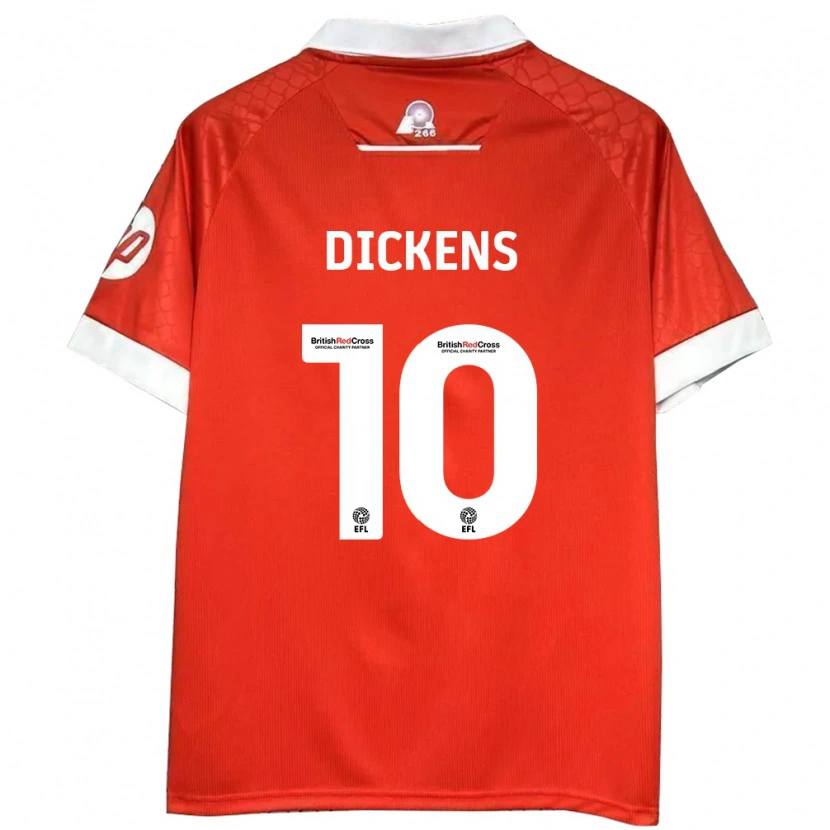 Danxen Niño Camiseta Tj Dickens #10 Rojo Blanco 1ª Equipación 2024/25 La Camisa
