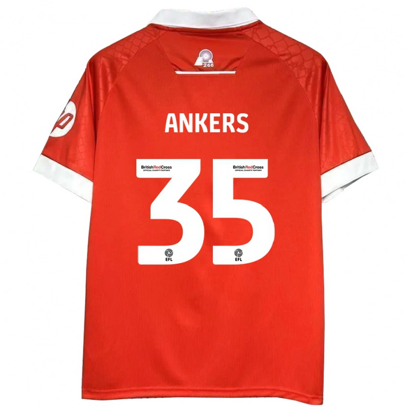 Danxen Niño Camiseta Chloe Ankers #35 Rojo Blanco 1ª Equipación 2024/25 La Camisa