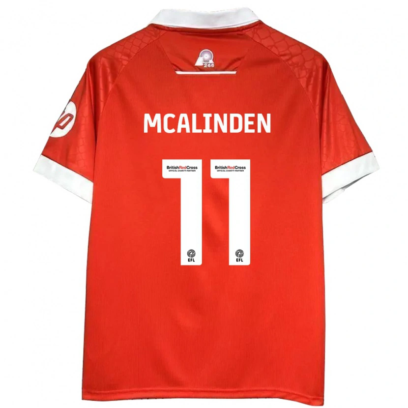 Danxen Niño Camiseta Liam Mcalinden #11 Rojo Blanco 1ª Equipación 2024/25 La Camisa