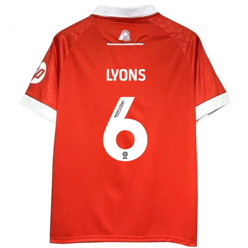 Danxen Niño Camiseta Lauryn Lyons #6 Rojo Blanco 1ª Equipación 2024/25 La Camisa