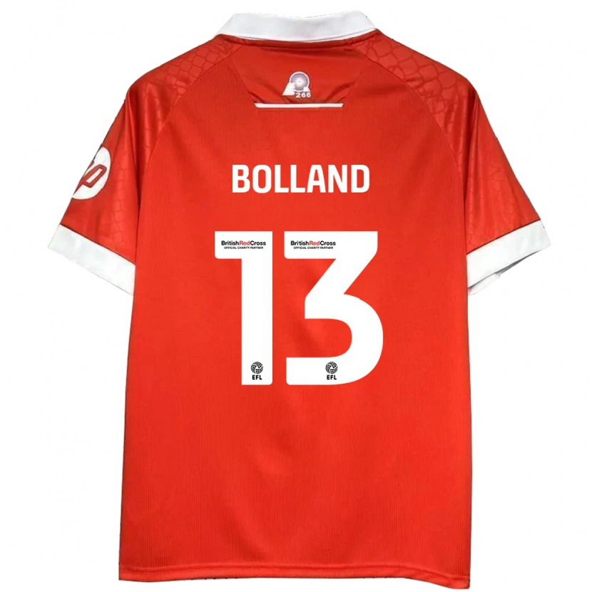 Danxen Niño Camiseta Charlotte Bolland #13 Rojo Blanco 1ª Equipación 2024/25 La Camisa