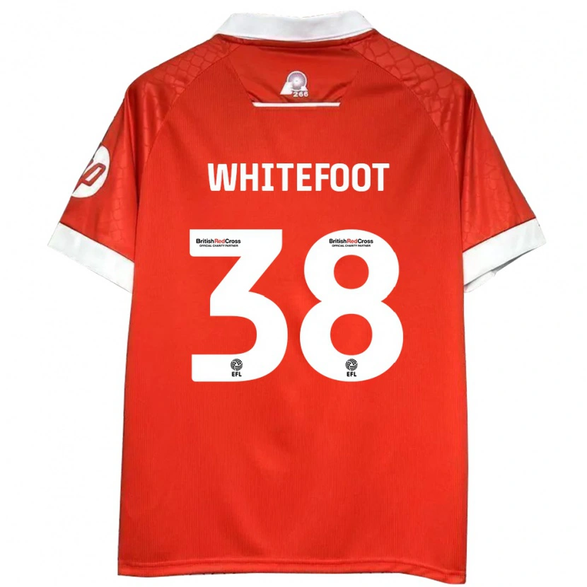 Danxen Niño Camiseta Lily Whitefoot #38 Rojo Blanco 1ª Equipación 2024/25 La Camisa