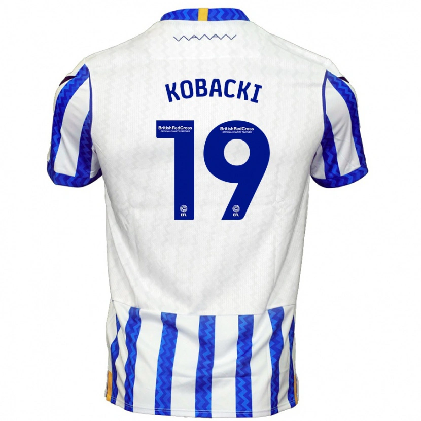 Danxen Niño Camiseta Olaf Kobacki #19 Azul Blanco 1ª Equipación 2024/25 La Camisa