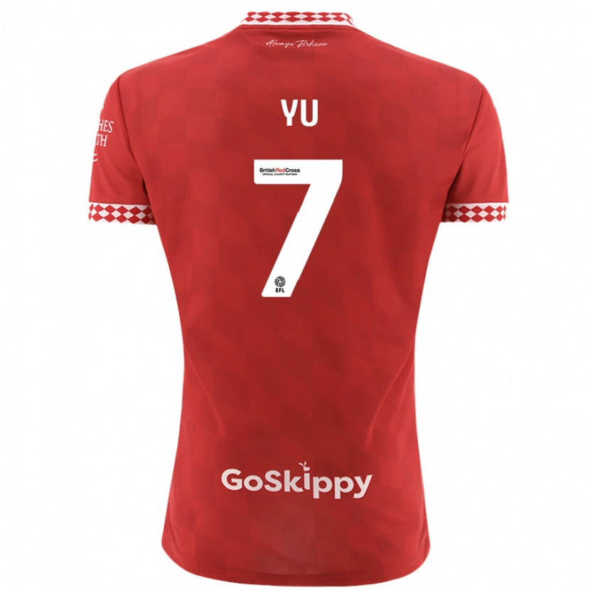 Danxen Niño Camiseta Yu Hirakawa #7 Rojo 1ª Equipación 2024/25 La Camisa