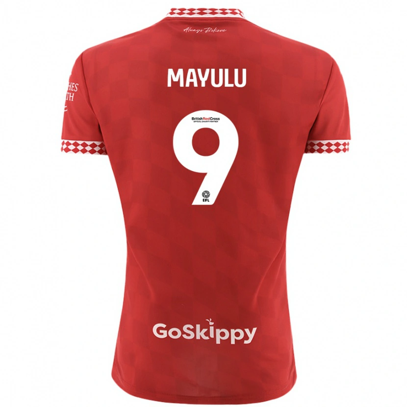 Danxen Niño Camiseta Fally Mayulu #9 Rojo 1ª Equipación 2024/25 La Camisa