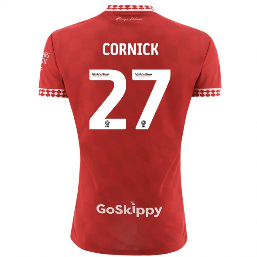 Danxen Niño Camiseta Harry Cornick #27 Rojo 1ª Equipación 2024/25 La Camisa