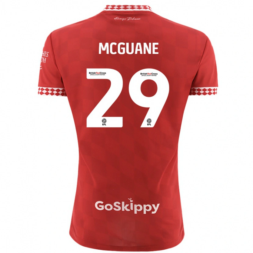 Danxen Niño Camiseta Marcus Mcguane #29 Rojo 1ª Equipación 2024/25 La Camisa