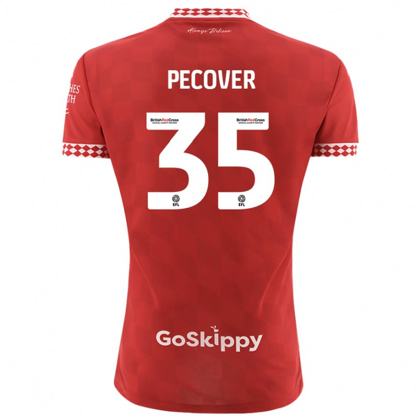 Danxen Niño Camiseta Leo Pecover #35 Rojo 1ª Equipación 2024/25 La Camisa