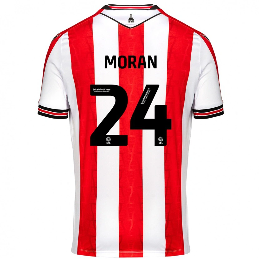 Danxen Niño Camiseta Andrew Moran #24 Rojo Blanco 1ª Equipación 2024/25 La Camisa