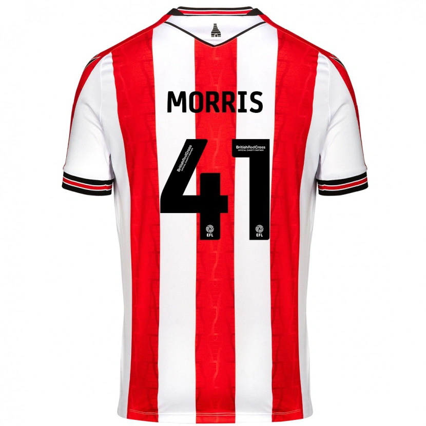 Danxen Niño Camiseta Scott Morris #41 Rojo Blanco 1ª Equipación 2024/25 La Camisa
