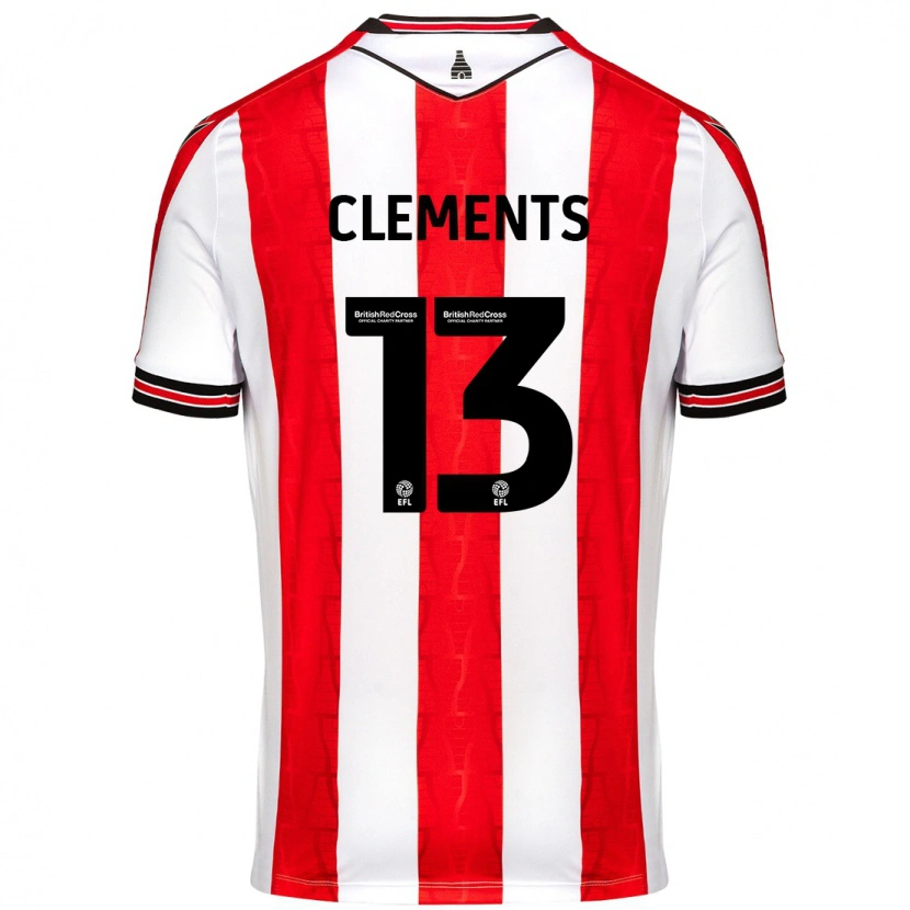 Danxen Niño Camiseta Daisy Clements #13 Rojo Blanco 1ª Equipación 2024/25 La Camisa