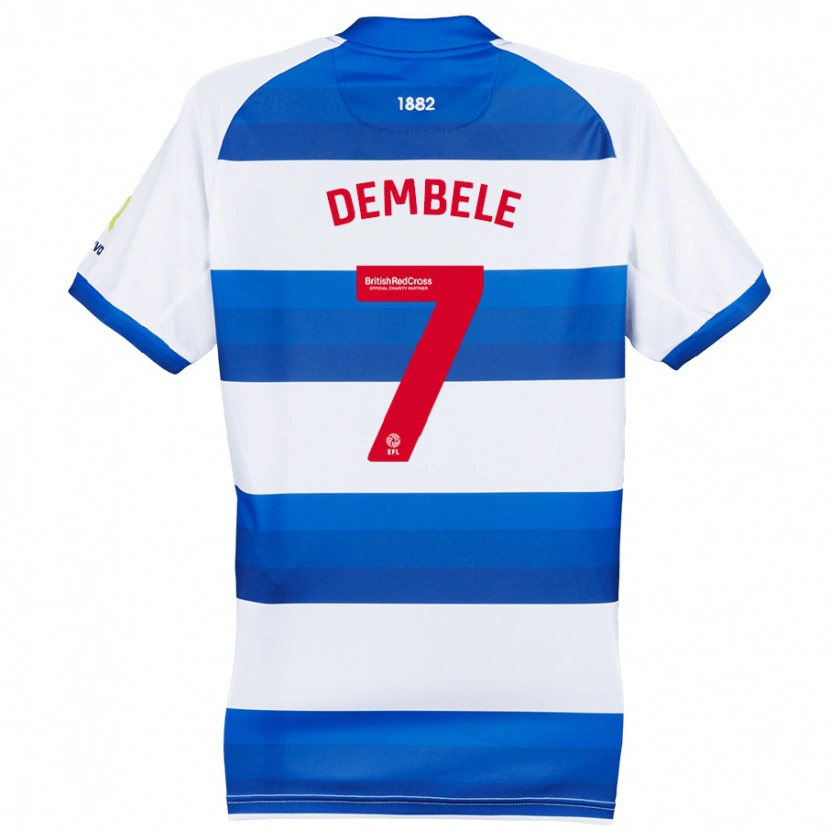 Danxen Niño Camiseta Karamoko Dembélé #7 Blanco Azul 1ª Equipación 2024/25 La Camisa