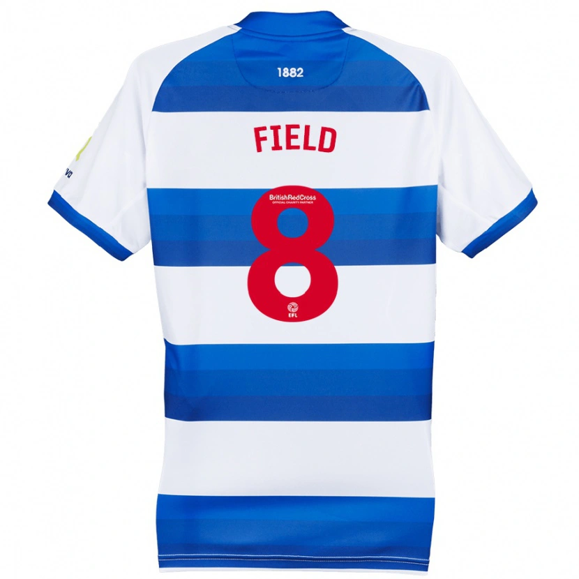 Danxen Niño Camiseta Sam Field #8 Blanco Azul 1ª Equipación 2024/25 La Camisa