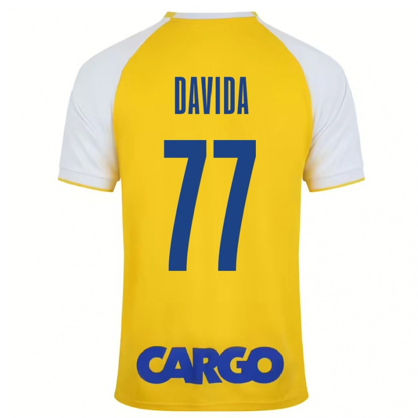 Danxen Niño Camiseta Osher Davida #77 Amarillo Blanco 1ª Equipación 2024/25 La Camisa
