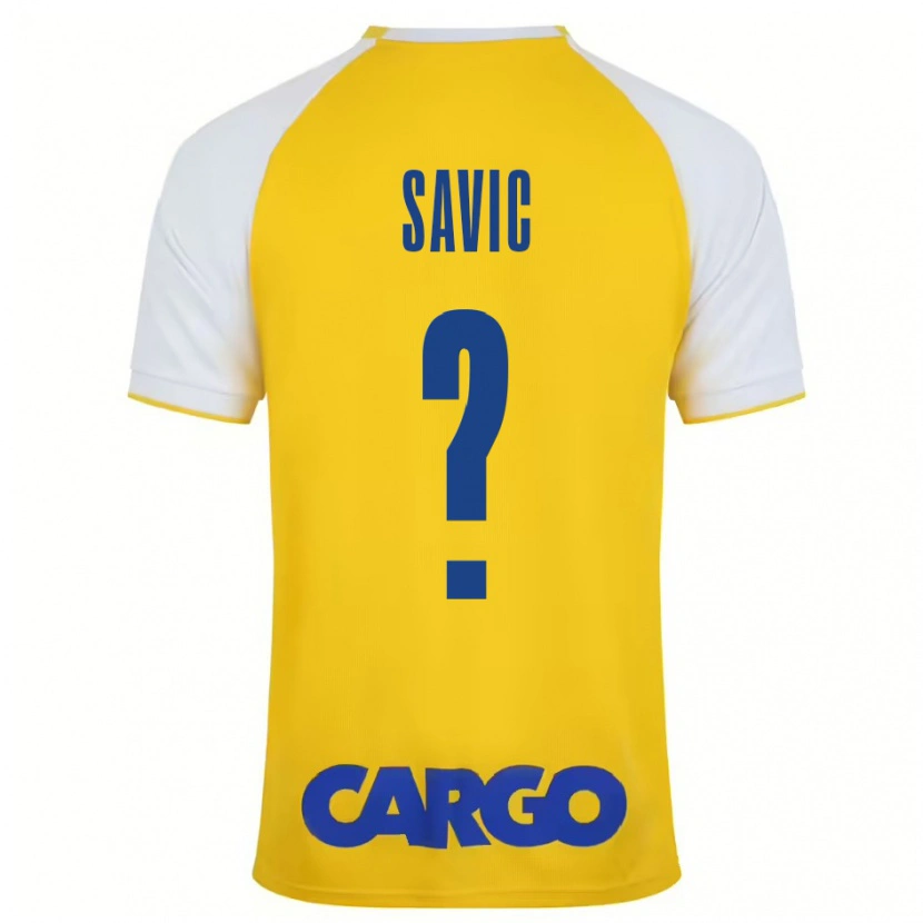 Danxen Niño Camiseta Rom Savic #0 Amarillo Blanco 1ª Equipación 2024/25 La Camisa
