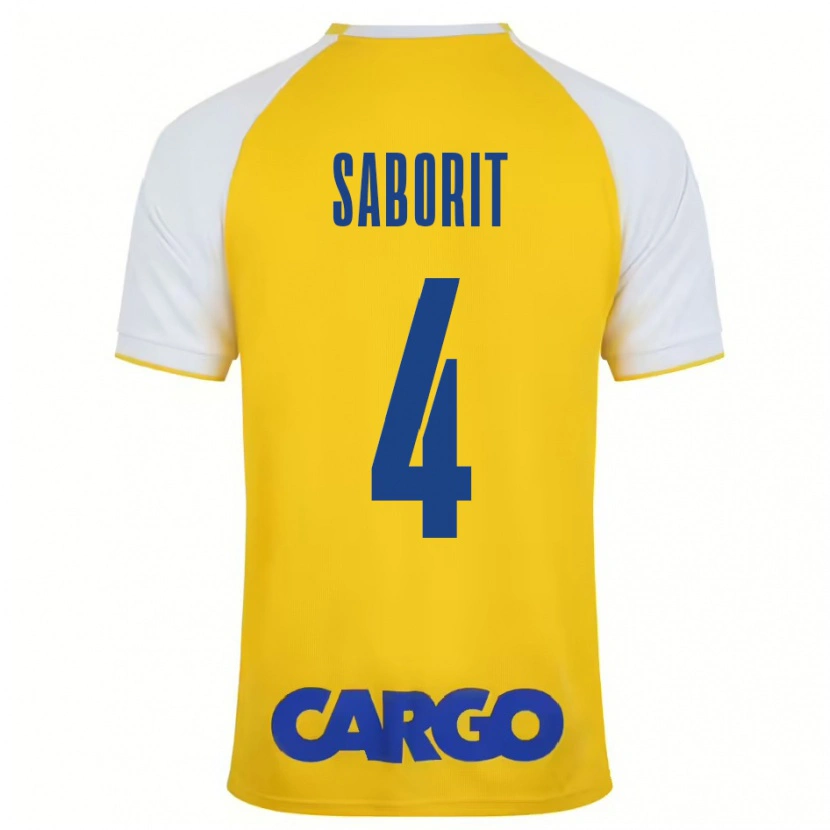 Danxen Niño Camiseta Enric Saborit #4 Amarillo Blanco 1ª Equipación 2024/25 La Camisa