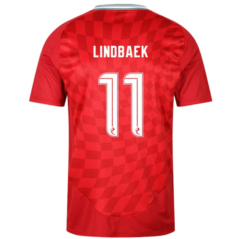 Danxen Niño Camiseta Adele Lindbaek #11 Rojo 1ª Equipación 2024/25 La Camisa