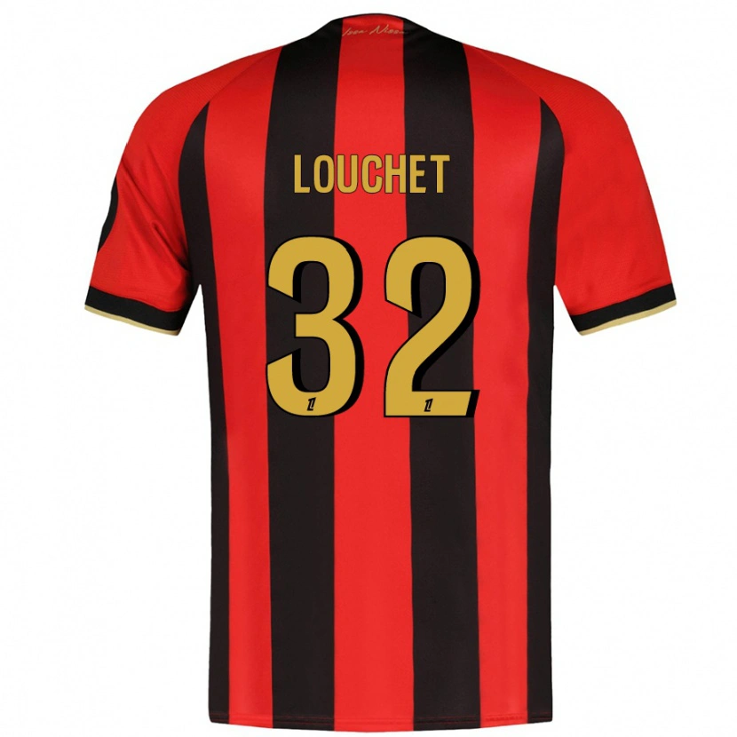 Danxen Niño Camiseta Tom Louchet #32 Rojo Negro 1ª Equipación 2024/25 La Camisa