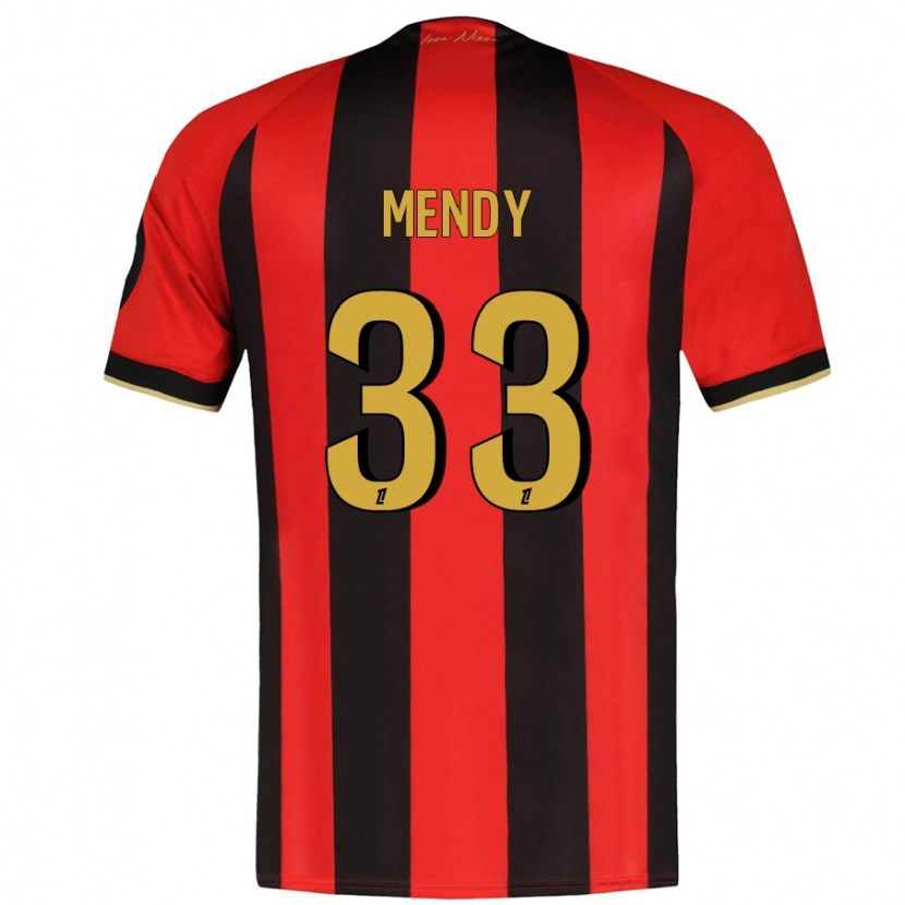 Danxen Niño Camiseta Antoine Mendy #33 Rojo Negro 1ª Equipación 2024/25 La Camisa