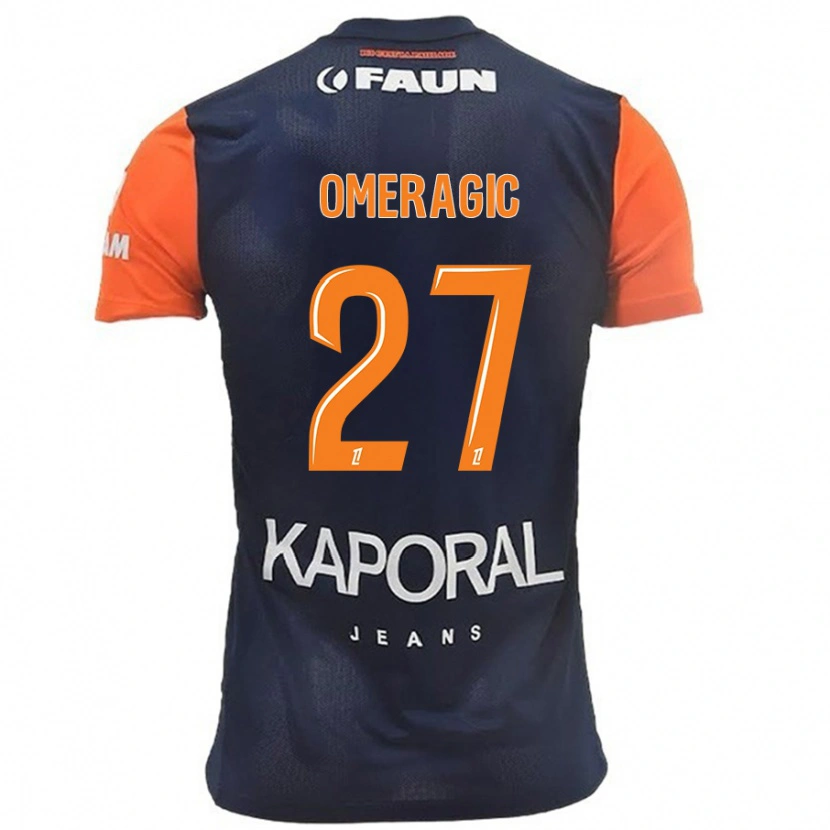 Danxen Niño Camiseta Becir Omeragic #27 Azul Marino Naranja 1ª Equipación 2024/25 La Camisa