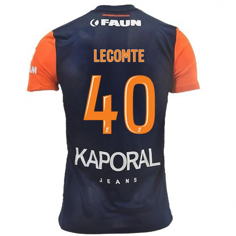 Danxen Niño Camiseta Benjamin Lecomte #40 Azul Marino Naranja 1ª Equipación 2024/25 La Camisa