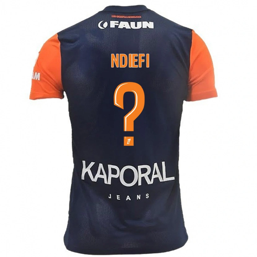 Danxen Niño Camiseta Joshua Ndiefi #0 Azul Marino Naranja 1ª Equipación 2024/25 La Camisa